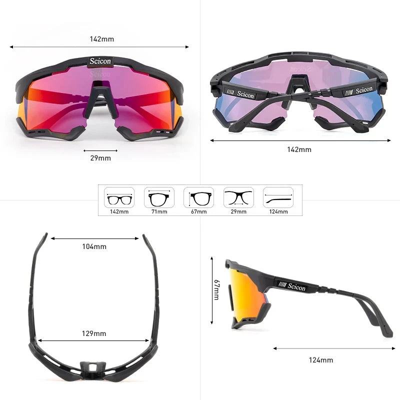 SCICON Lunettes de cyclisme Verres photochromiques Lunettes de soleil pour sports de plein air