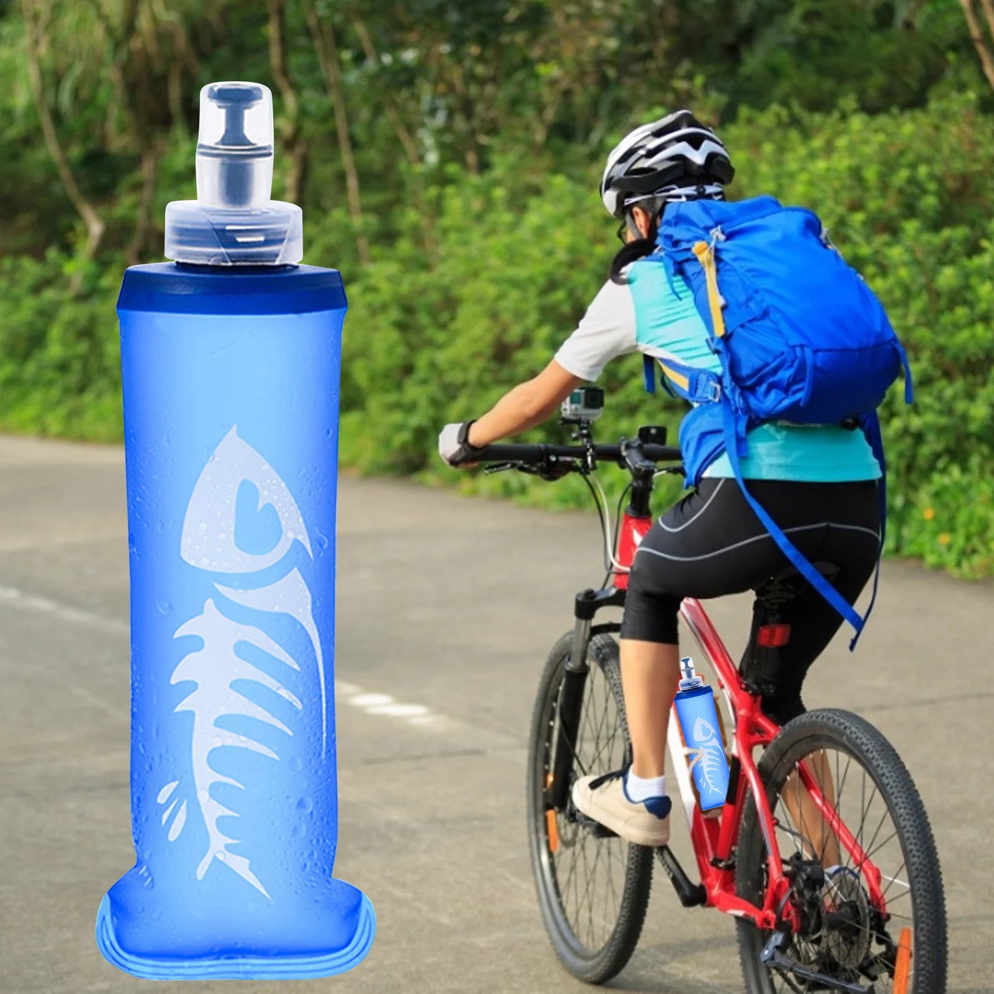 250/500ML Foldable Silicone Soft Flask Water Bottle Outdoors Camping Traveling Sport Running Jogging Hydration Bladder Pack Vest