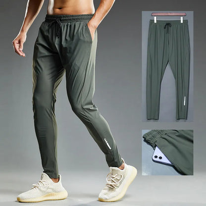 Pantalon de survêtement de course élastique d'été pour hommes - Pantalon d'entraînement extérieur décontracté pour la salle de sport et le fitness