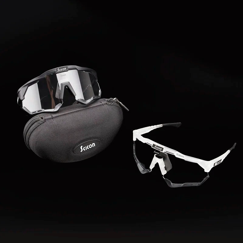 Nouveau Lunettes de cyclisme photochromiques SCICON pour hommes