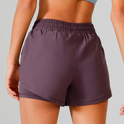 Short de course élastique fluo pour femme – Parfait pour la course et le fitness.