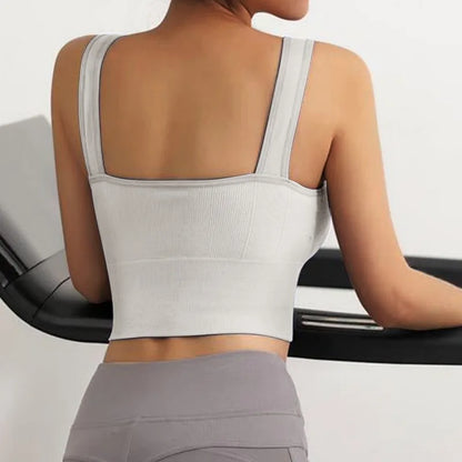 Soutien-gorge de Sport respirant Anti-transpiration, haut de Fitness pour femmes, sans couture, de Yoga, résistant aux chocs, haut court, Push-Up, haut d'entraînement de gymnastique