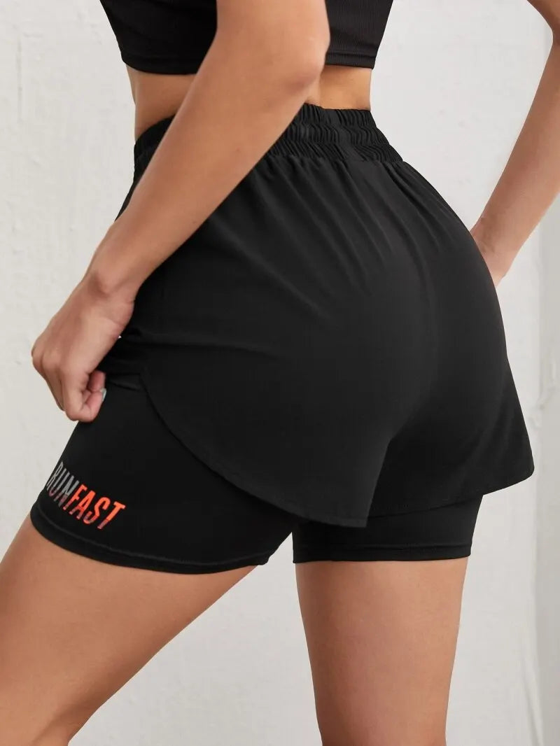 Women's High-Rise Run Shorts - Elastic Proximity Control Running Shorts for Enhanced Comfort