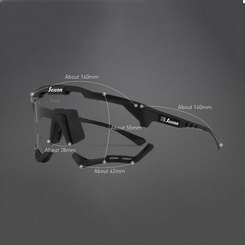 Nouveau Lunettes de cyclisme photochromiques SCICON pour hommes