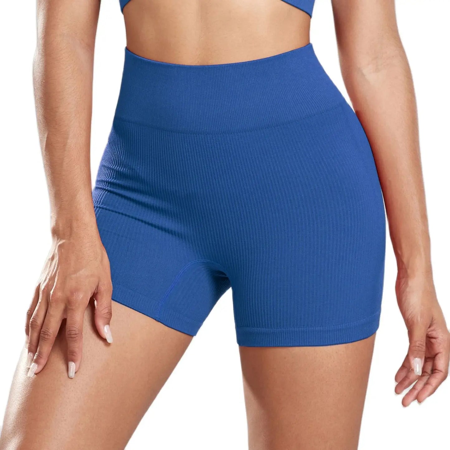 CHRLEISURE – short de Yoga côtelé sans couture pour femmes, collant de motard taille haute, Leggings de sport Slim d'entraînement élastique, vêtements de sport