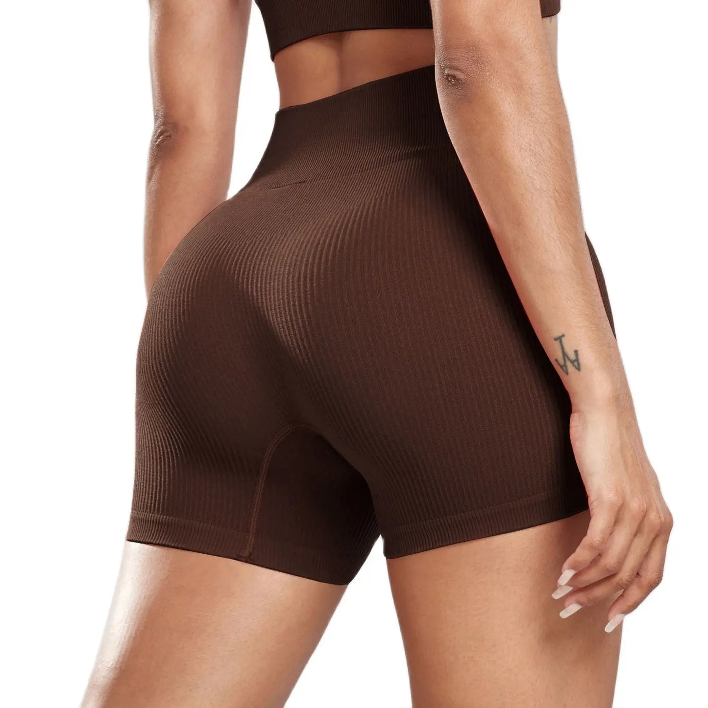 CHRLEISURE – short de Yoga côtelé sans couture pour femmes, collant de motard taille haute, Leggings de sport Slim d'entraînement élastique, vêtements de sport