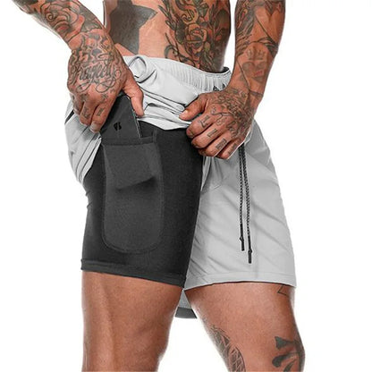 Men's 2 in 1 Running Shorts - Custom Phone Pocket