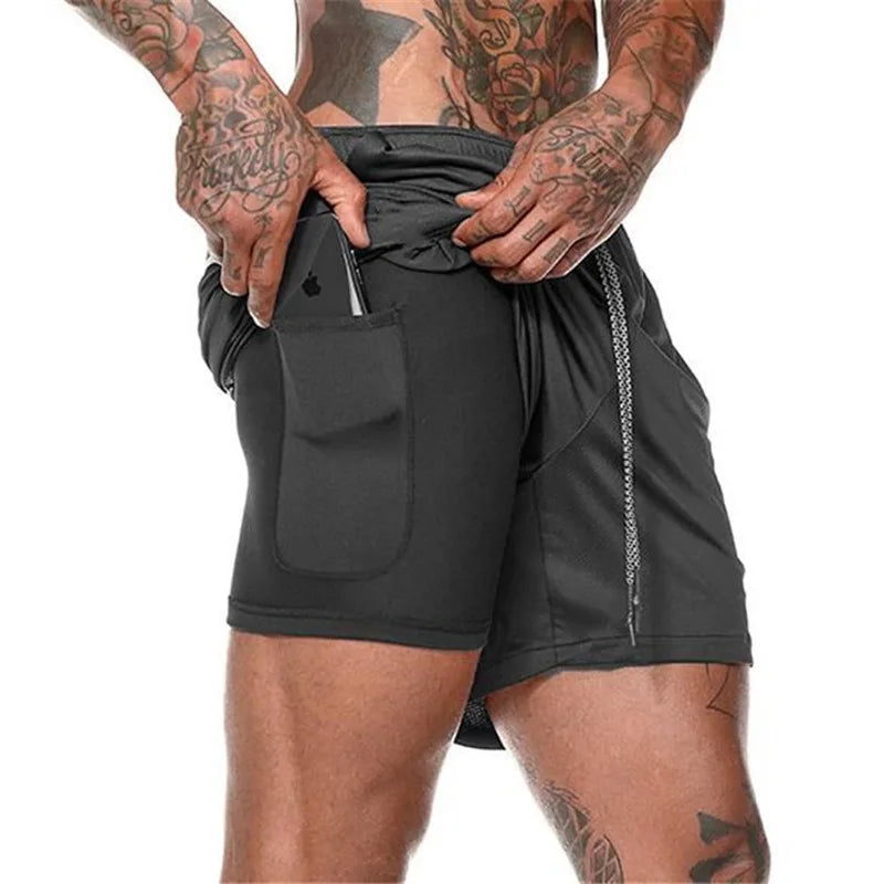 Men's 2 in 1 Running Shorts - Custom Phone Pocket