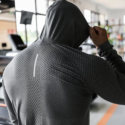 Survêtement de Fitness pour hommes, sweat à capuche Sport, course à pied, jogging, entraînement en plein air, dessus de chemise, vêtements d'entraînement musculaire