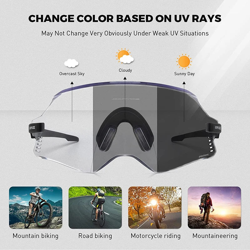 Nouveau Lunettes de cyclisme photochromiques SCICON pour hommes