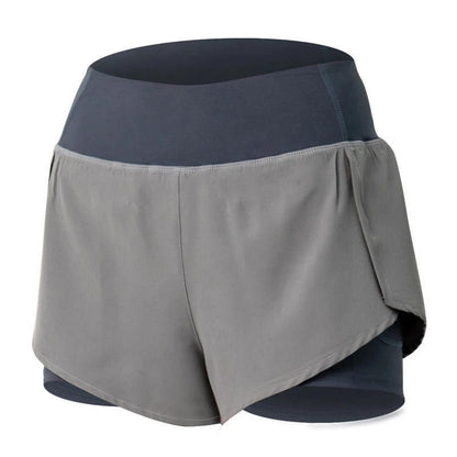 Athletic Edge: Women's High-Waist Running Shorts with Dual Pockets