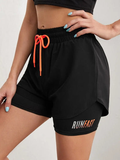 Women's High-Rise Run Shorts - Elastic Proximity Control Running Shorts for Enhanced Comfort